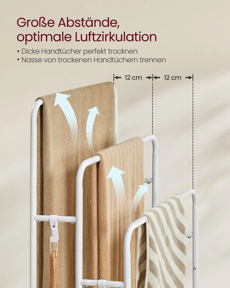 Vrijstaande Kledingrek met 3 Stangen en Legplank – Modern Ontwerp – Stabiel & Ruimtebesparend - Image 7