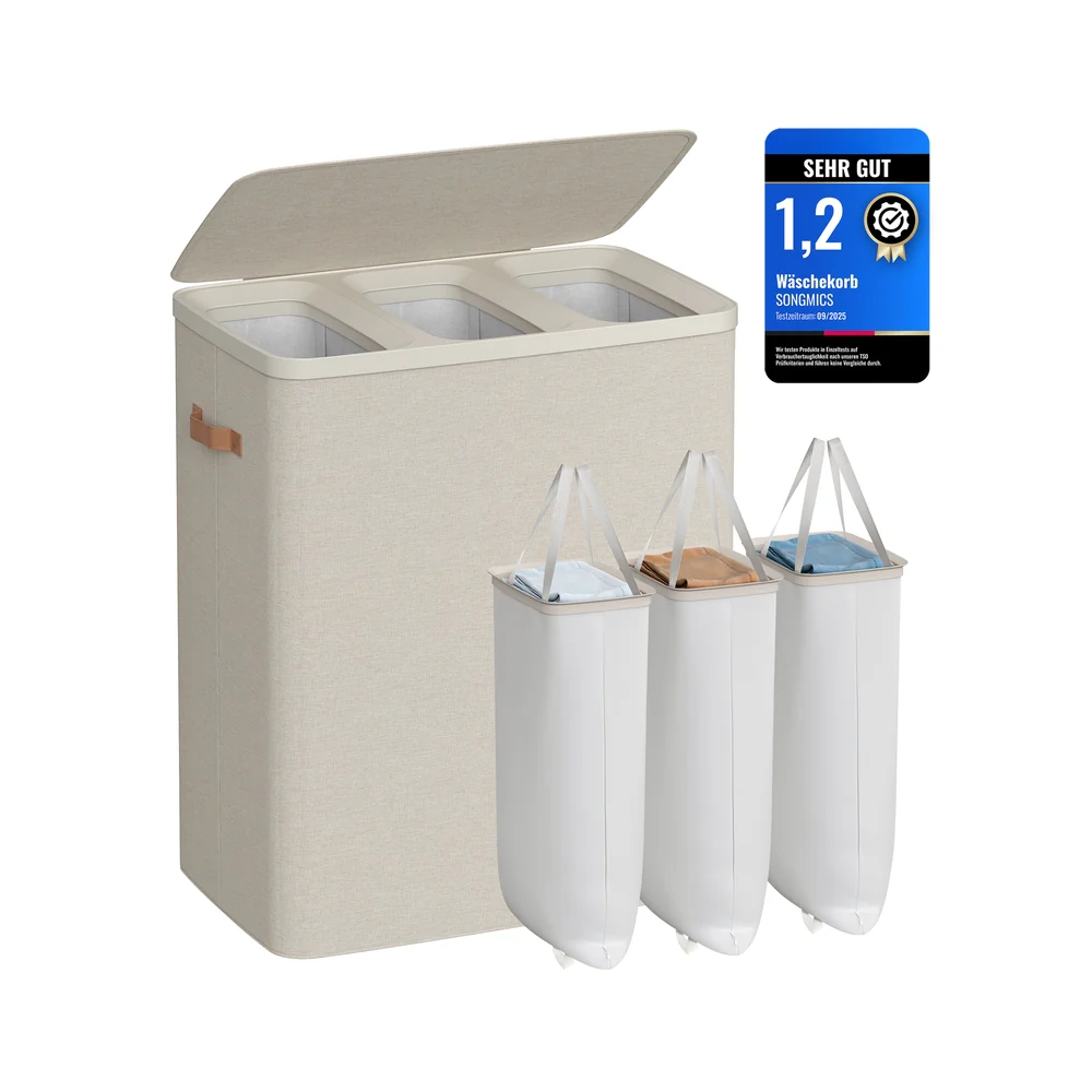 Wasmanden – 170 liter – 2 Compartimenten – met Deksel – Handgrepen - Image 6