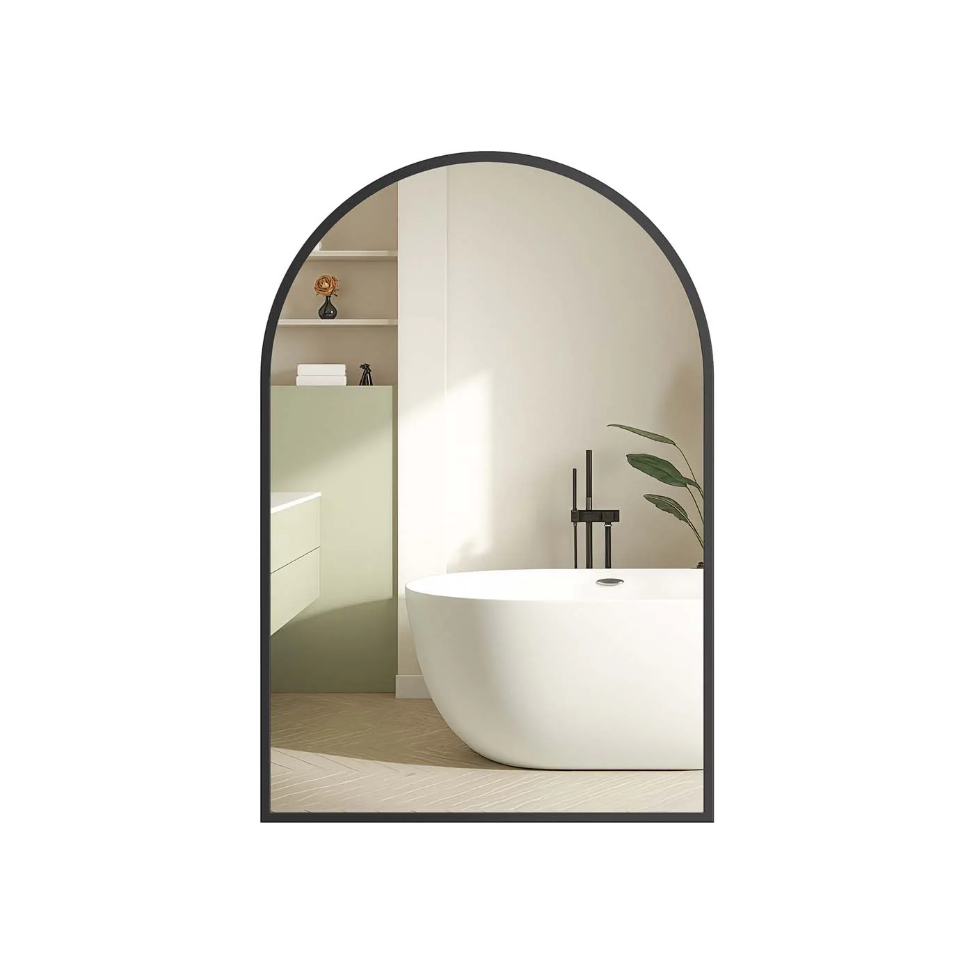 Wandspiegel Met Aluminium Frame – Ovaal Ontwerp – Breukbestendig Veiligheidsglas – 91 x 61 cm - Image 2