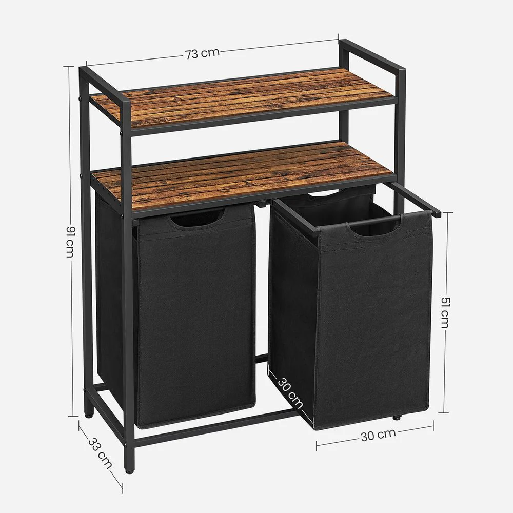 Wasmand en 2 Opbergplanken - Ideaal voor Wasgoed en Badaccessoires - Image 10