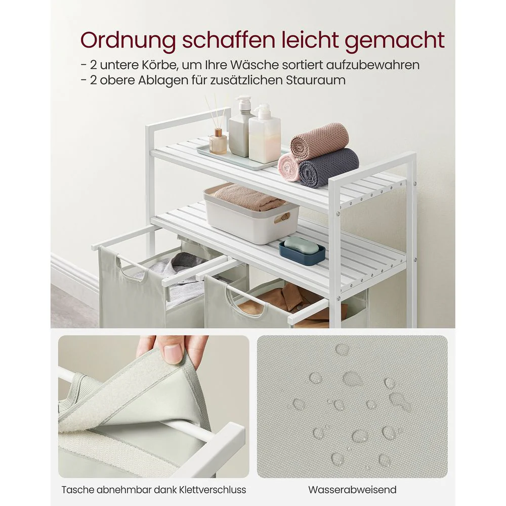 Wasmand en 2 Opbergplanken - Ideaal voor Wasgoed en Badaccessoires - Image 12