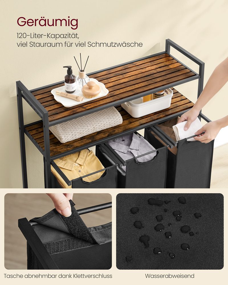Wasmand en 2 Opbergplanken - Ideaal voor Wasgoed en Badaccessoires - Image 6