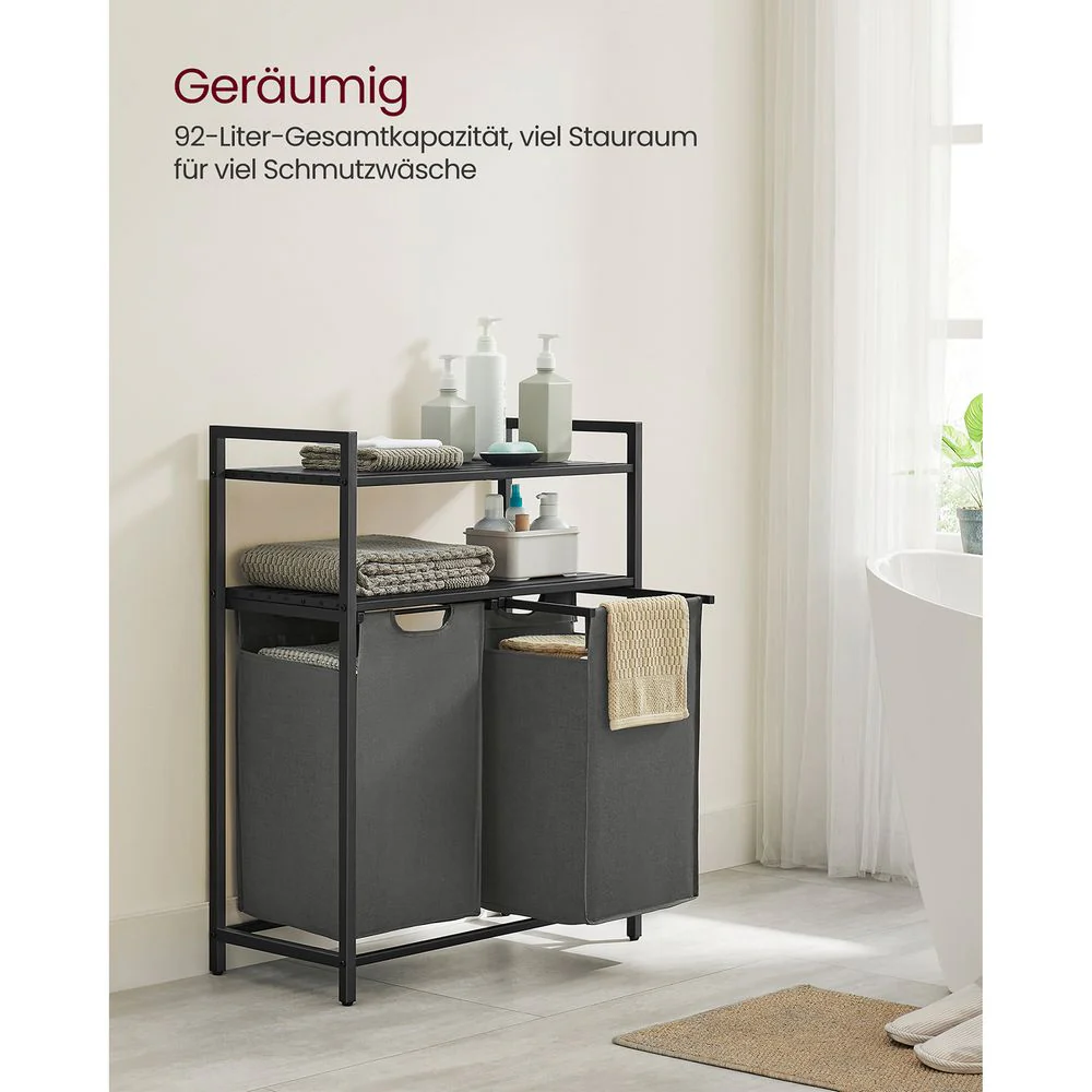 Wasmand en 2 Opbergplanken - Ideaal voor Wasgoed en Badaccessoires - Image 7