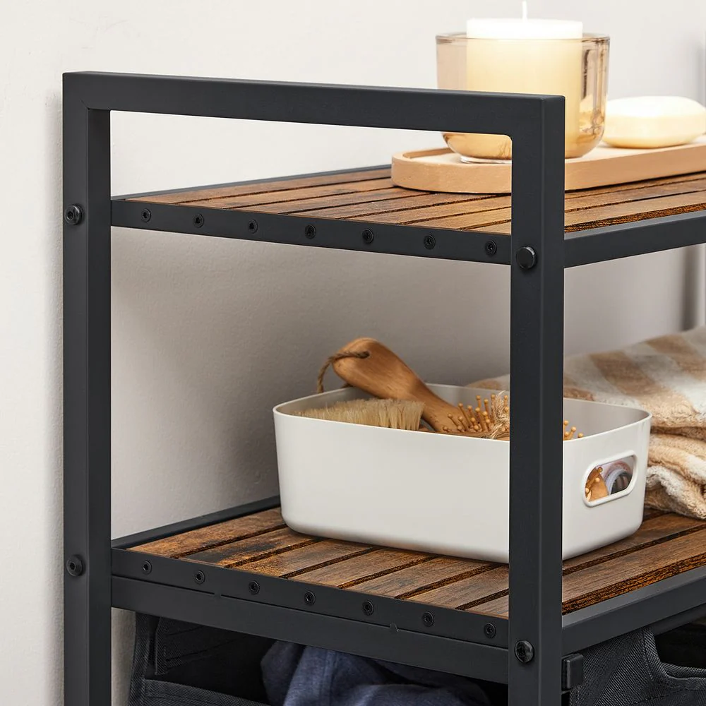 Wasmand en 2 Opbergplanken - Ideaal voor Wasgoed en Badaccessoires - Image 9