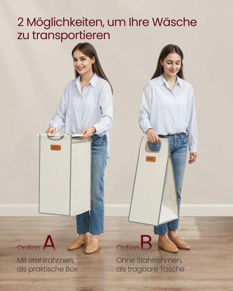 Wasmand Wagen 2 x 50L - Wasmand met Wieltjes - Image 9