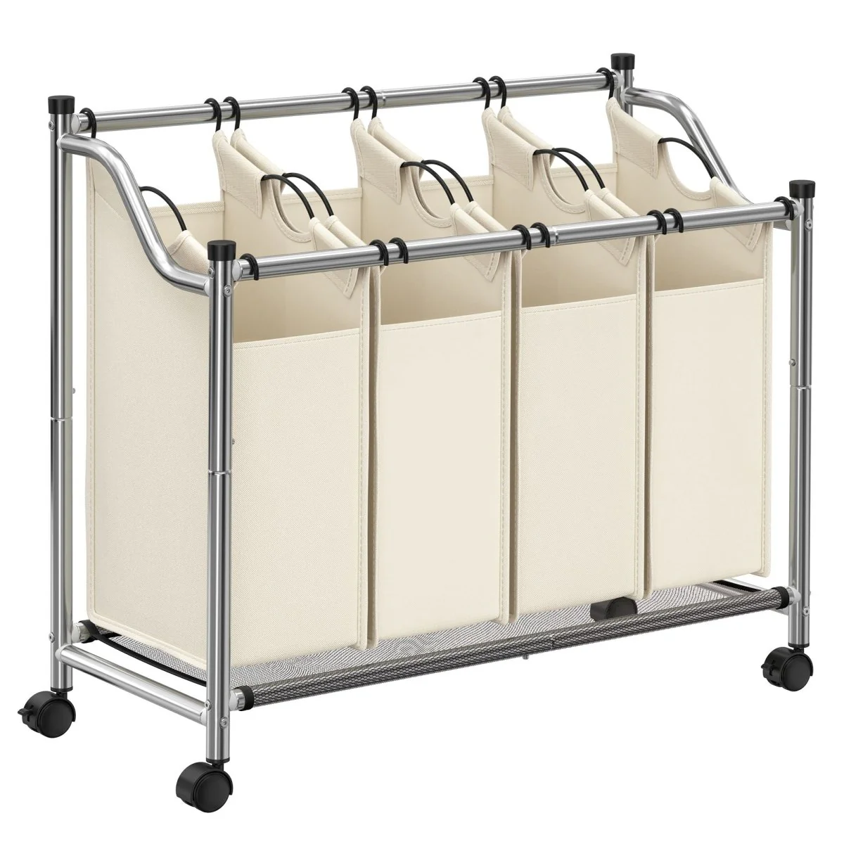 Wasmand met 4 Afneembare Zakken - Wasverzamelaar - met Wieltjes - Wasscheiding - Image 7