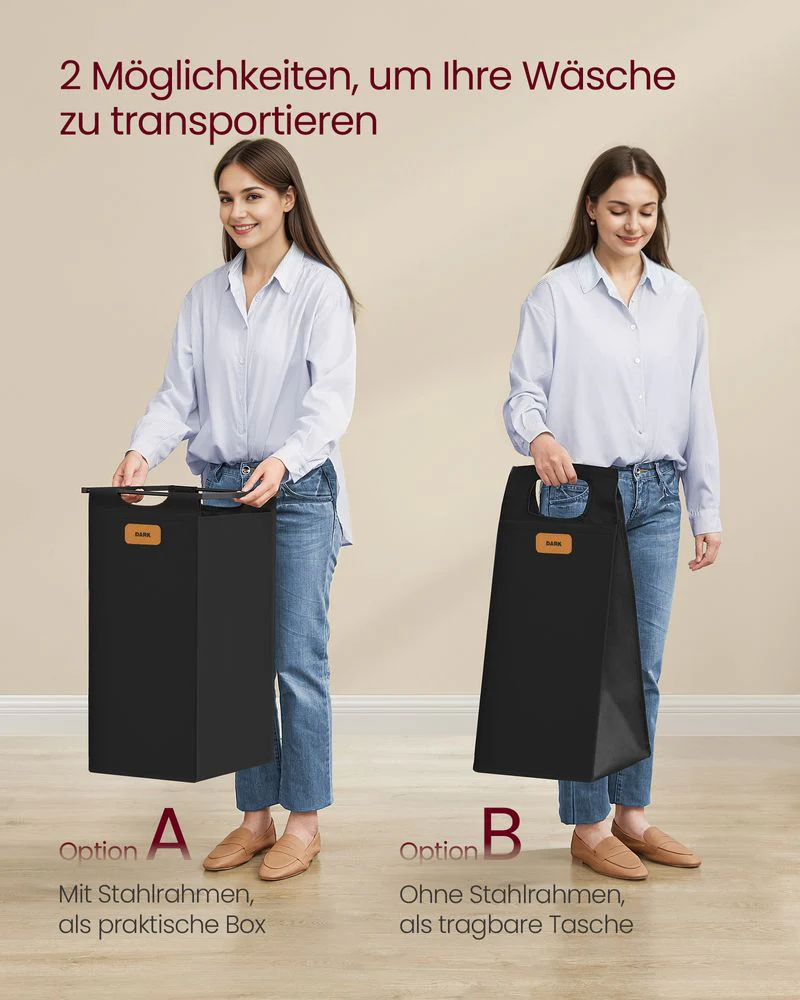 Wassorteerder met 4 Mandjes en Wielen – Waswagen met Labels en Bovenplank – 150 Liter – 72 cm Breed – Tot 39 kg Draagvermogen - Image 5