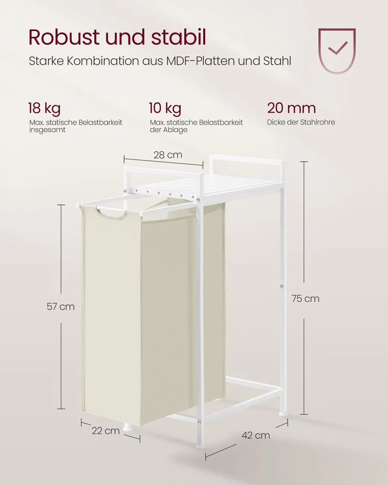 Wassorteerder met Handige Wasmanden - Wastrolley met Opbergrek - Praktische Organizer voor de Wasruimte - Image 11