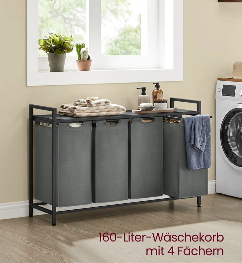 Wassorteerder met Handige Wasmanden - Wastrolley met Opbergrek - Praktische Organizer voor de Wasruimte - Image 15