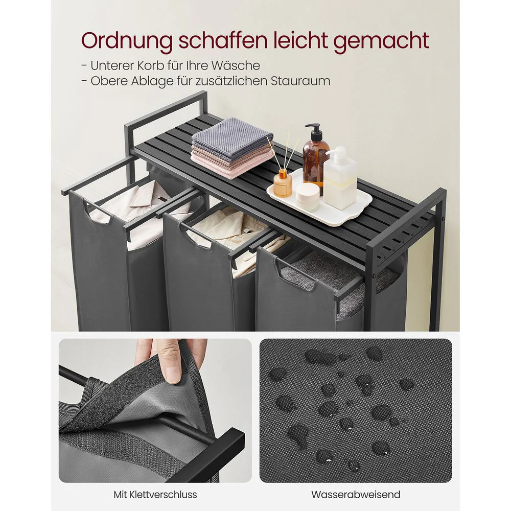 Wassorteerder met Handige Wasmanden - Wastrolley met Opbergrek - Praktische Organizer voor de Wasruimte - Image 16