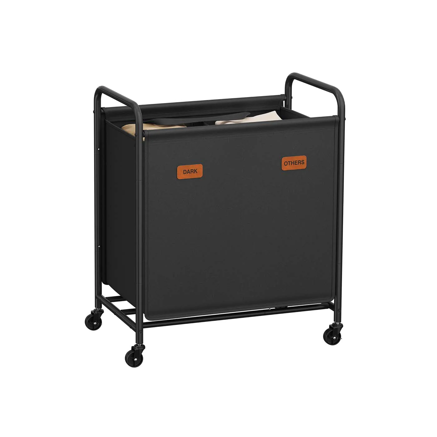 Wassorteerder op Wielen – 2 Compartimenten – Met Handgrepen, Labels en Deksel – 140/170/200 Liter