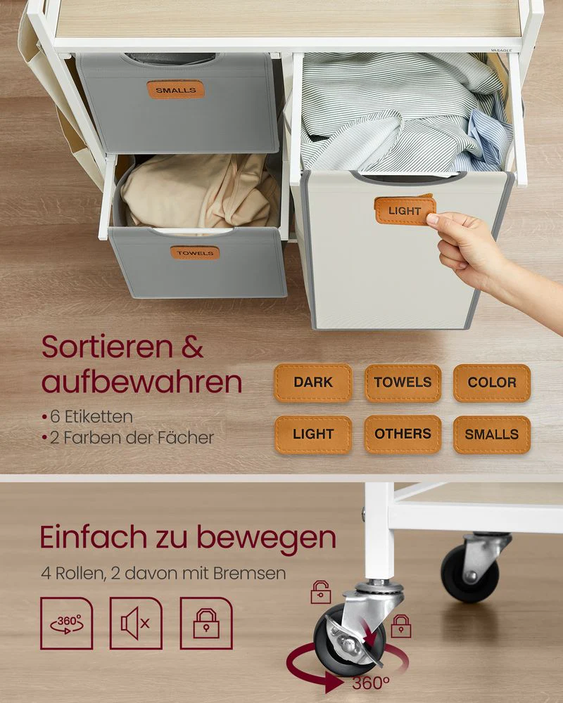 Wasmand Wagen - Waswagen - Wasmand op Wieltjes - Image 6