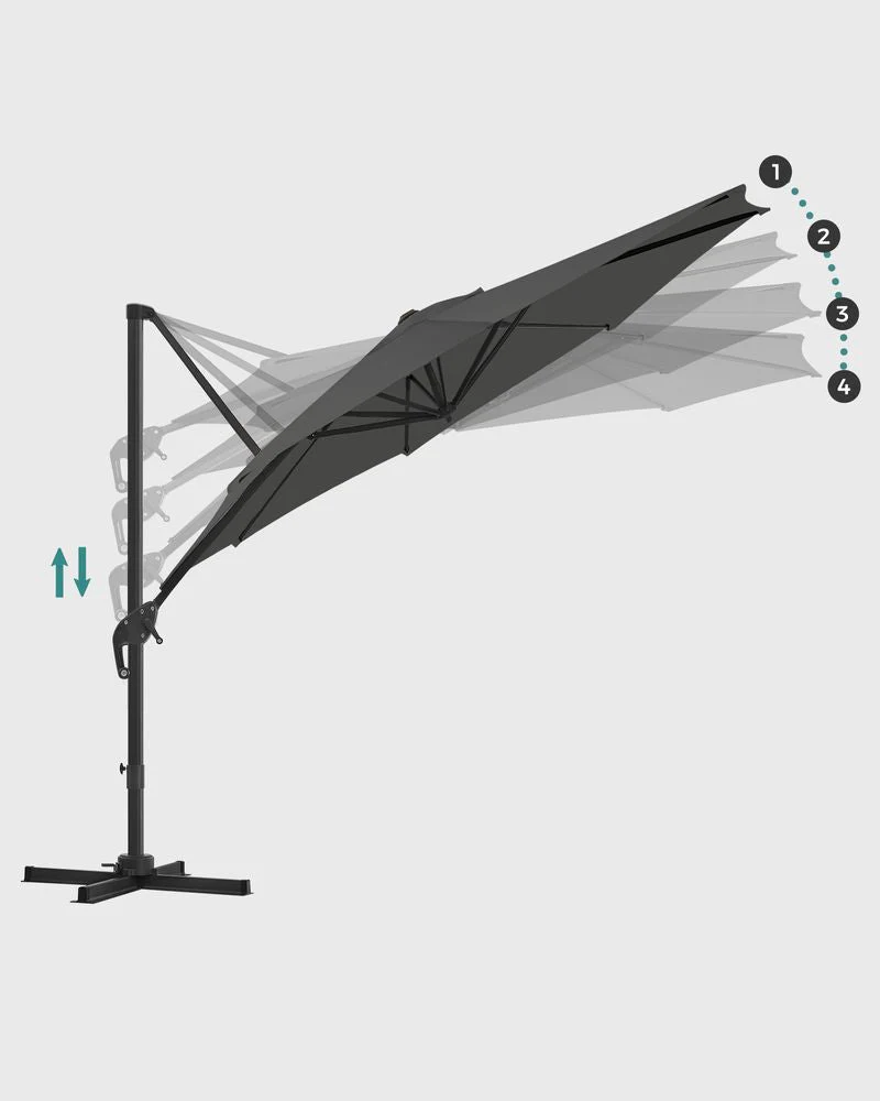 Zweefparasol Ø300 cm – Verstelbaar & UV-bescherming - 360° draaibaar - Image 4