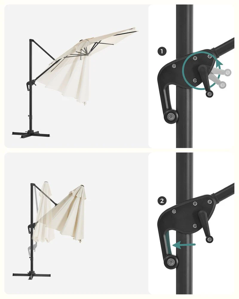 Zweefparasol Ø300 cm – Verstelbaar & UV-bescherming - 360° draaibaar - Image 9