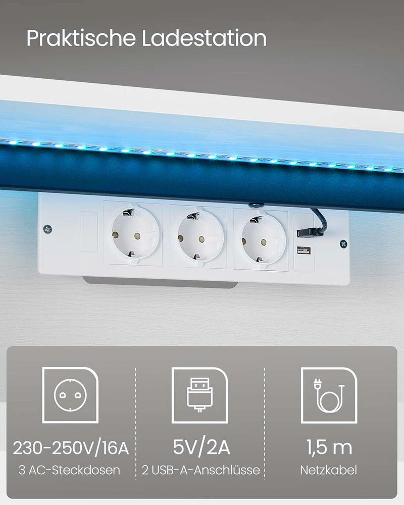 Zwevend TV-Meubel – Met LED-Verlichting en Oplaadstation - Inclusief Wandmontage - Image 10