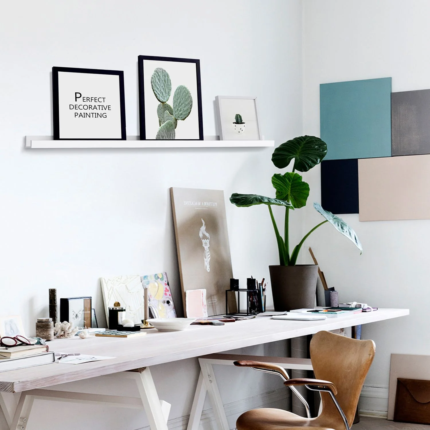 Zwevende Wandplank – Fotoplank – 110 cm Wit - Image 5